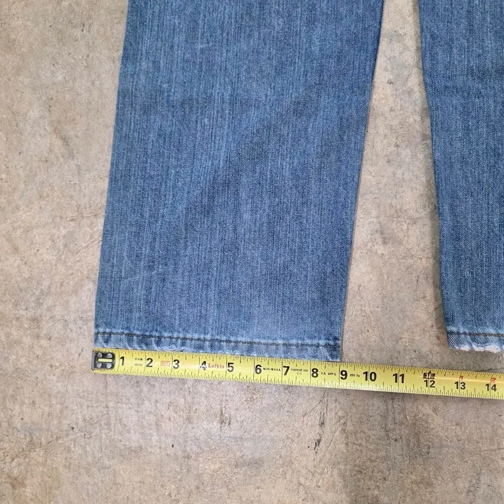 Custom Vintage Rose and Skull Lee Denim Jeans (38x32)